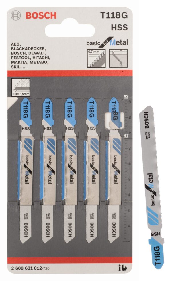 Bosch T118G JigSaw Blades (5pcs)