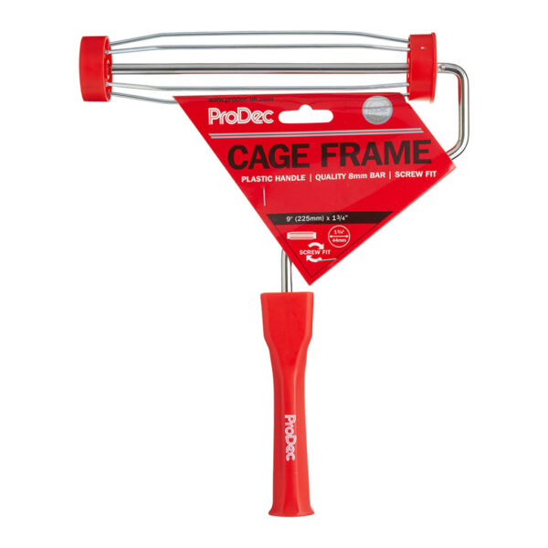 ProDec 9" Inch x 1.75" Inch Push Fit Plastic Handle Cage Frame Paint Roller