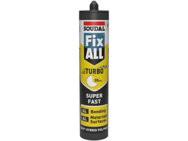 Soudal Fix All Turbo Silicone Sealant Strong waterproof Bond Super-Fast Adhesive