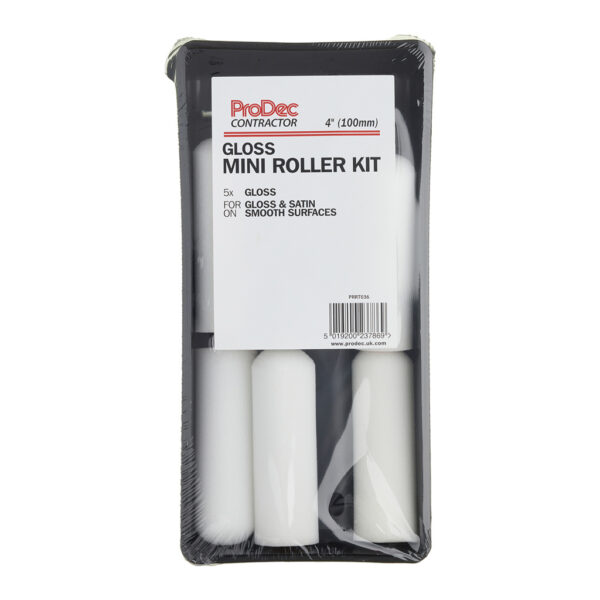 ProDec 4" Inch Gloss Satin Foam Mini Roller Paint Set