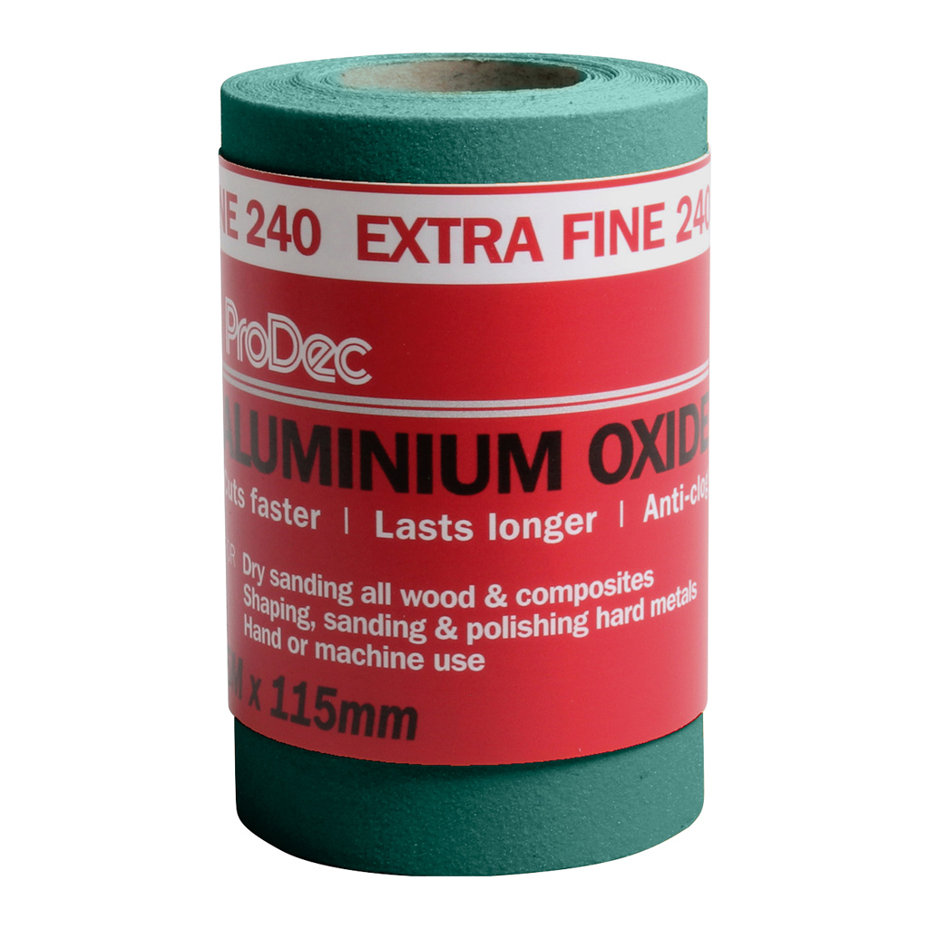 ProDec Ali Oxide 5 & 10 Metre Roll Aliminium Green Sandpaper Crack Resistant - Image 7