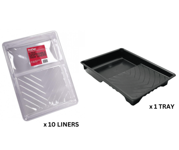 Prodec 9" Paint Tray + 10 x Tray Liners 9 Inch Roller Kit Quick Colour Change