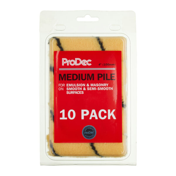 PRODEC 4" Medium Pile Tiger Stripe Emulsion Roller Sleeves 10 Pack
