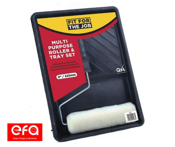 Paint Roller Set 9" Emulsion Sleeve Frame Handle & Painting Tray