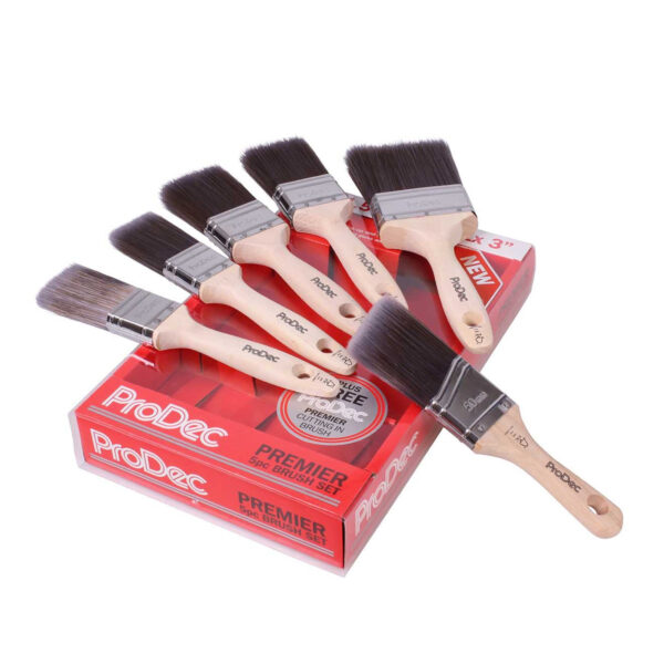 ProDec 6pc Premier Paint Brush Set with Free Cutting in Brush