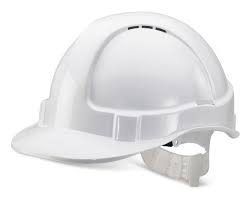 White economy vented hard hat