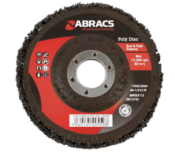 Abracs 115mm x 22mm Black Poly Disc