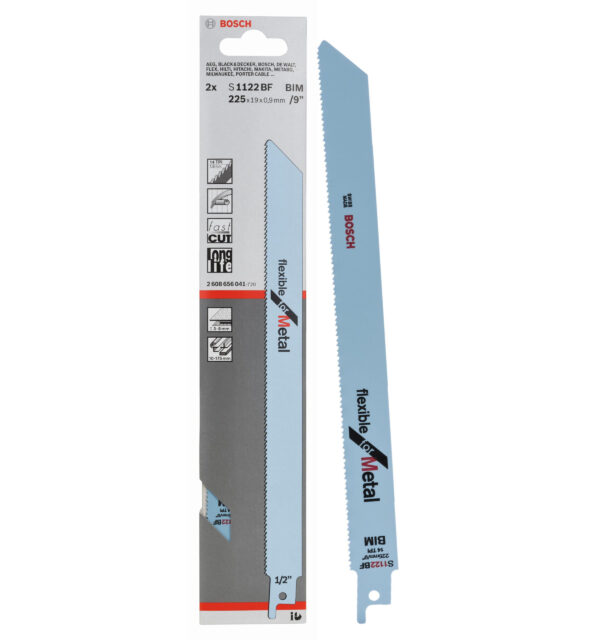 BOSCH S1122BF (pkt of 5) Flexible for metal - 225mm 14TPI