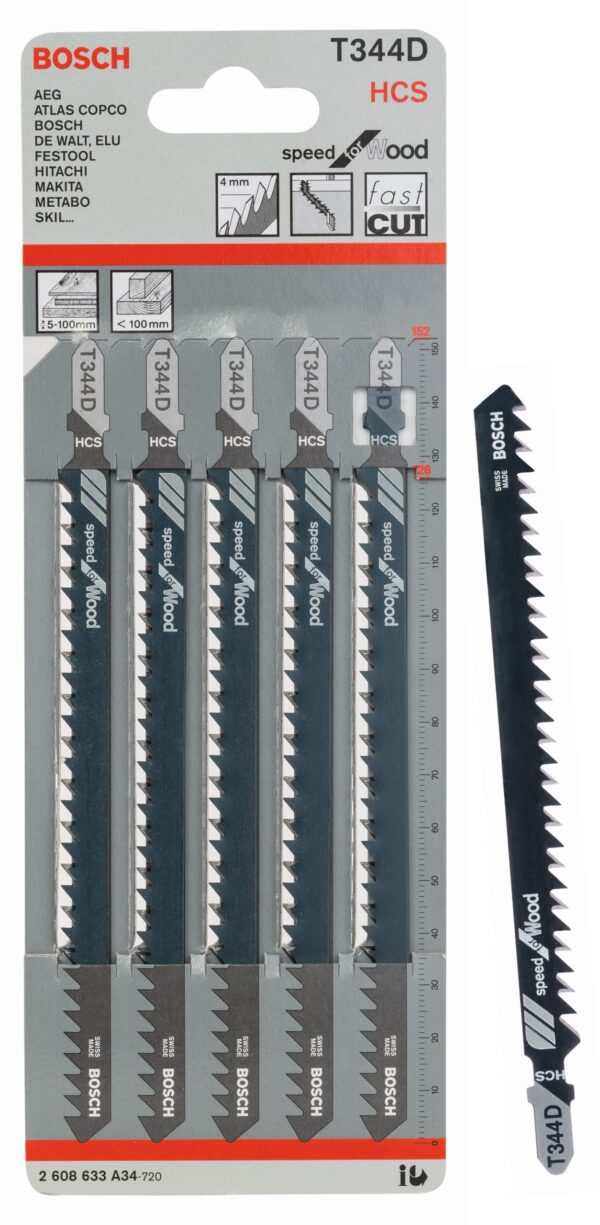 Bosch T344D JigSaw Blades (5pcs)