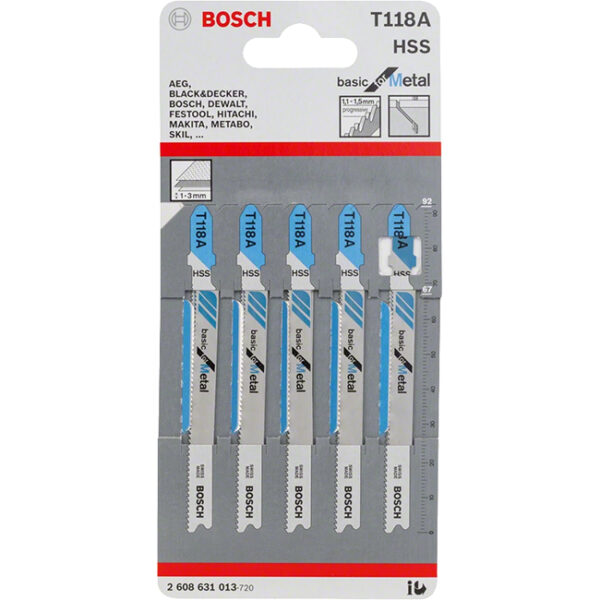 Bosch T118A JigSaw Blades (5pcs)
