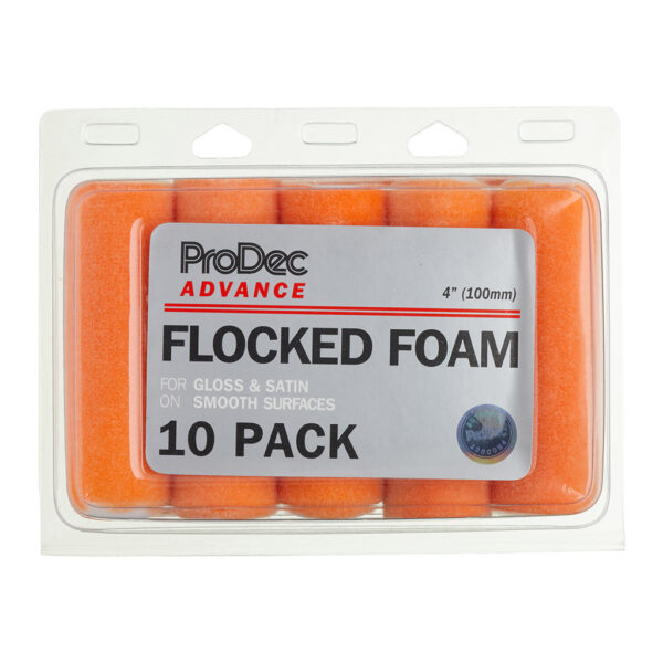 ProDec Advance 4" Flock Foam 10 Pack Mini Rollers Gloss Satin Paint Smooth
