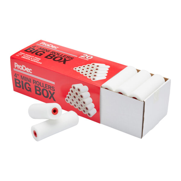 ProDec Paint Foam Rollers 4" Inch High Density Big Box Mini Sleeve Refills Box of 20