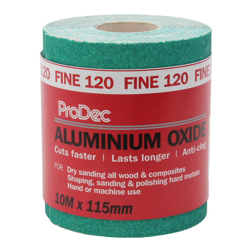 ProDec Ali Oxide 5 & 10 Metre Roll Aliminium Green Sandpaper Crack Resistant - Image 12