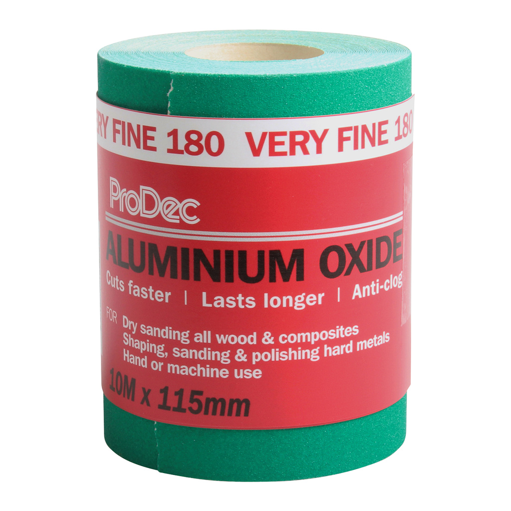 ProDec Ali Oxide 5 & 10 Metre Roll Aliminium Green Sandpaper Crack Resistant - Image 13