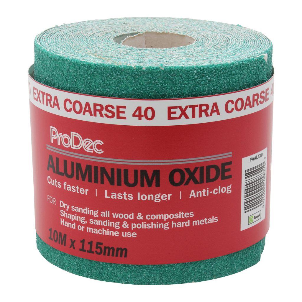 ProDec Ali Oxide 5 & 10 Metre Roll Aliminium Green Sandpaper Crack Resistant - Image 8